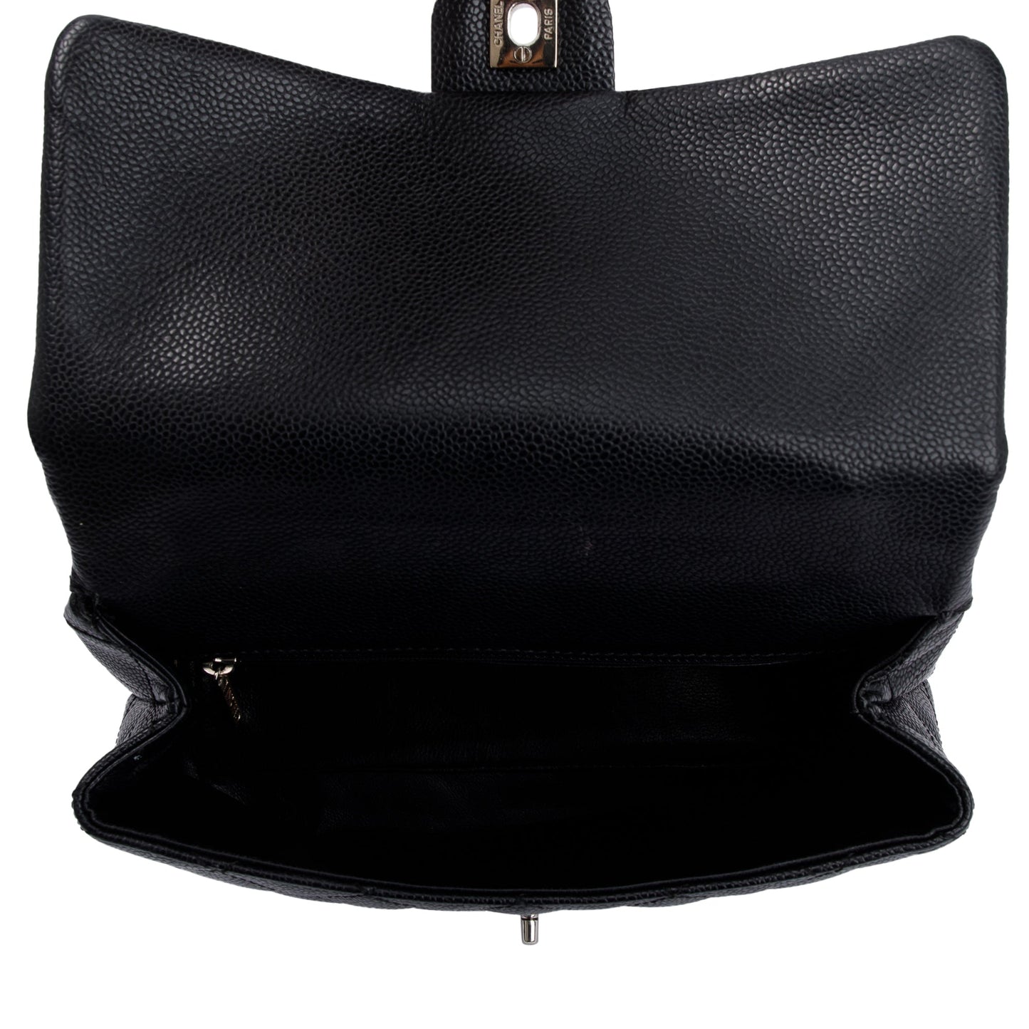 Chanel Black Quilted Caviar Leather Medium Kelly Top Handle Bag