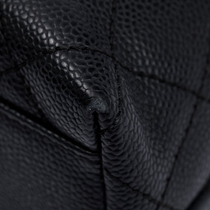 Chanel Black Quilted Caviar Leather Medium Kelly Top Handle Bag