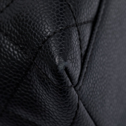 Chanel Black Quilted Caviar Leather Medium Kelly Top Handle Bag