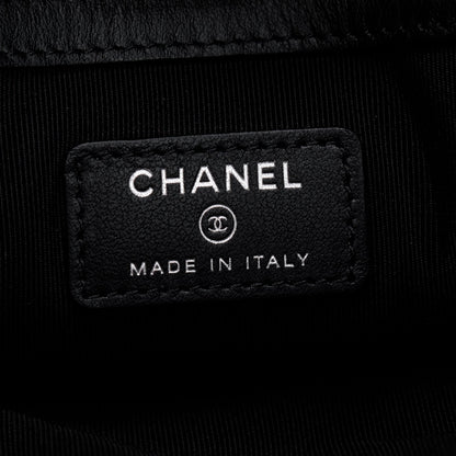Chanel Black Quilted Caviar Leather Medium O-Case Clutch