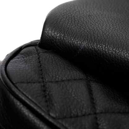 Chanel Black Quilted Caviar Leather Small Casual Rock Flap Bag