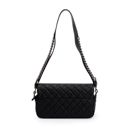 Chanel Black Quilted Caviar Leather Small Casual Rock Flap Bag