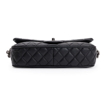 Chanel Black Quilted Caviar Leather Small Casual Rock Flap Bag