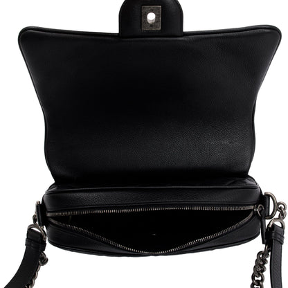 Chanel Black Quilted Caviar Leather Small Casual Rock Flap Bag