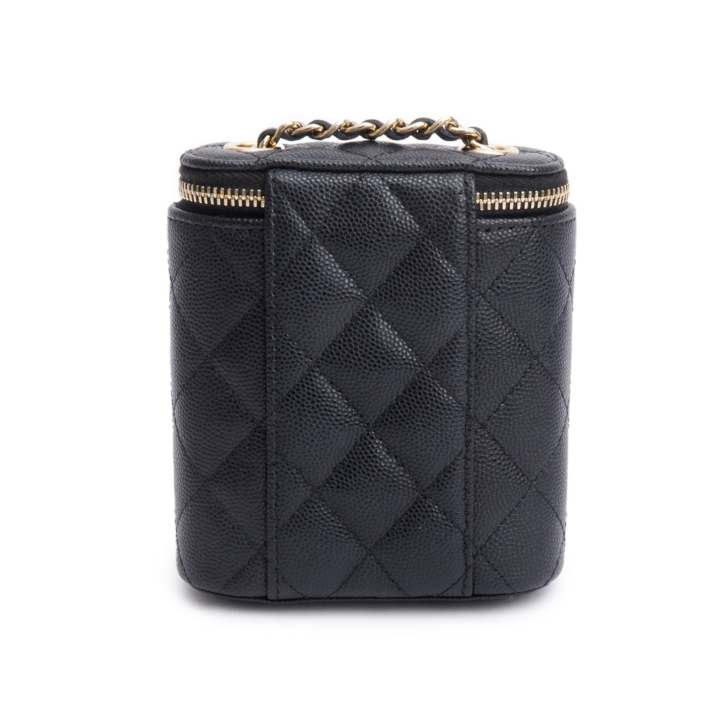 Chanel Black Quilted Caviar Mini Coco Beauty Vanity Case