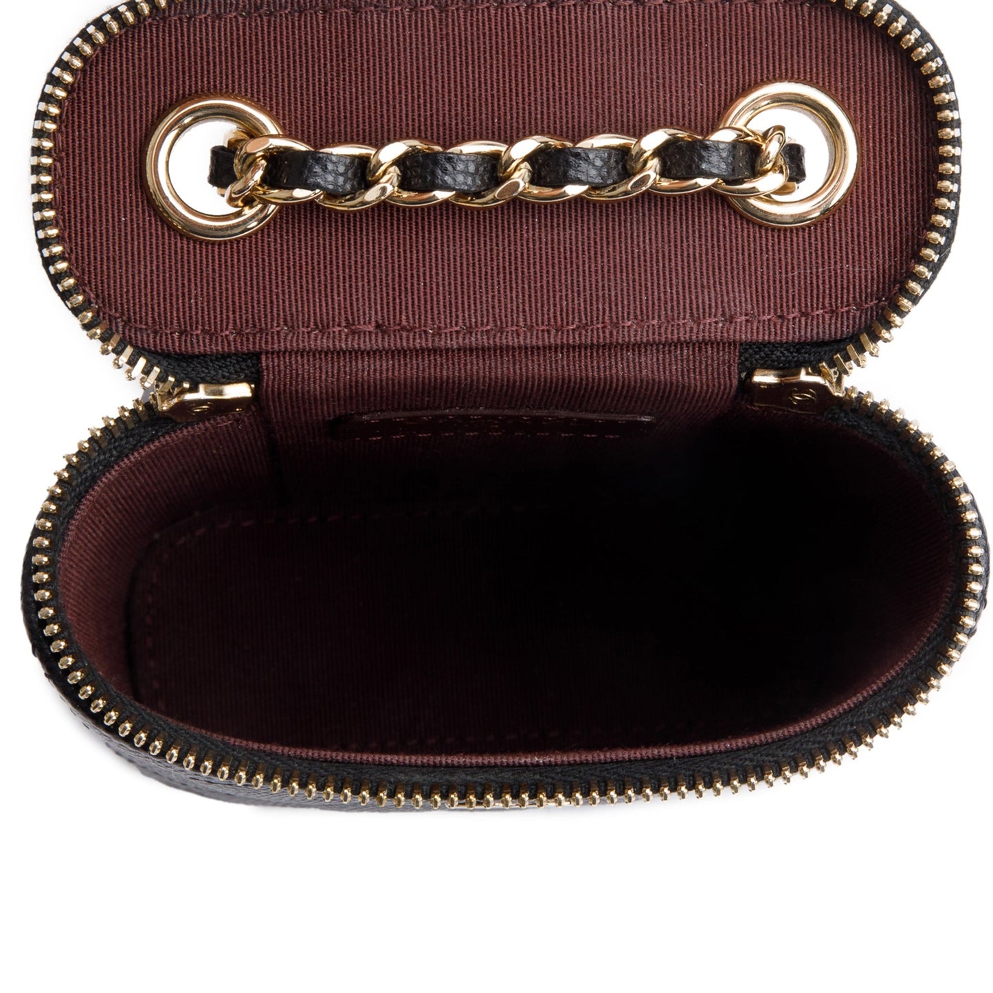 Chanel Black Quilted Caviar Mini Coco Beauty Vanity Case