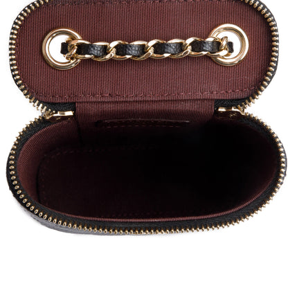 Chanel Black Quilted Caviar Mini Coco Beauty Vanity Case