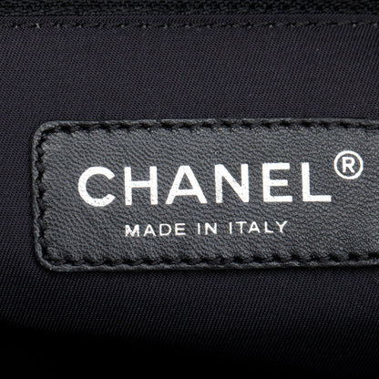 Chanel Black Quilted Coated Canvas Large Paris Biarritz Tote