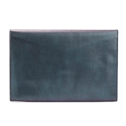 Chanel Black Quilted Holographic Patent Leather Envelope Clutch