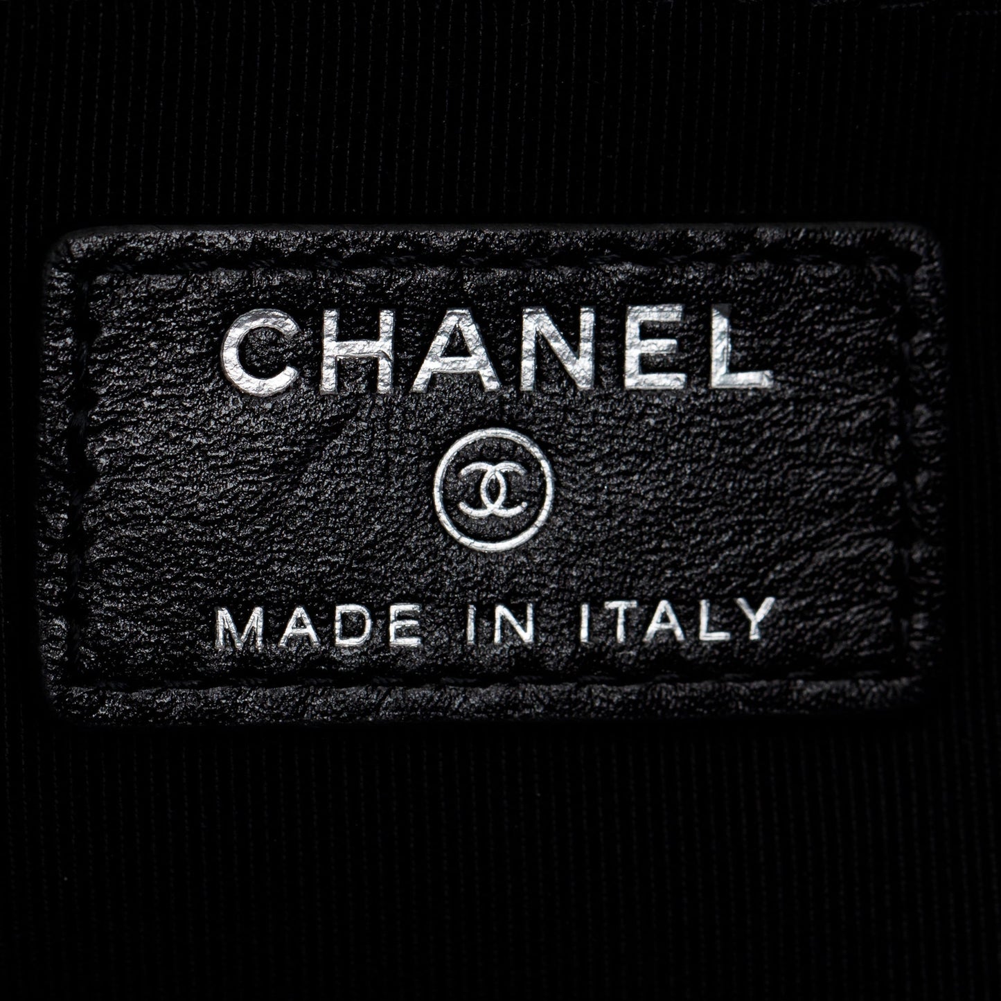 Chanel Black Quilted Holographic Patent Leather Envelope Clutch