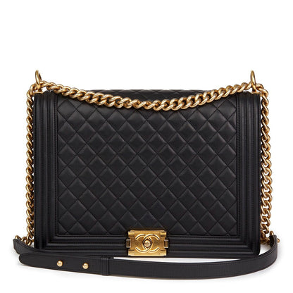 Chanel Quilted Calfskin Leather Large Boy Bag