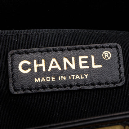 Chanel Black Quilted Lambskin Leather Boy Shopping Tote