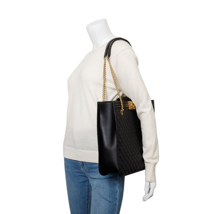 Chanel Black Quilted Lambskin Leather Boy Shopping Tote