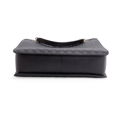 Chanel Black Quilted Lambskin Leather Boy Shopping Tote