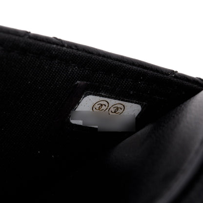 Chanel Black Quilted Lambskin Leather CC Coco Crush Classic Wallet on Chain