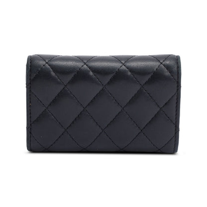 Chanel Black Quilted Lambskin Leather Classic Flap Card Holder