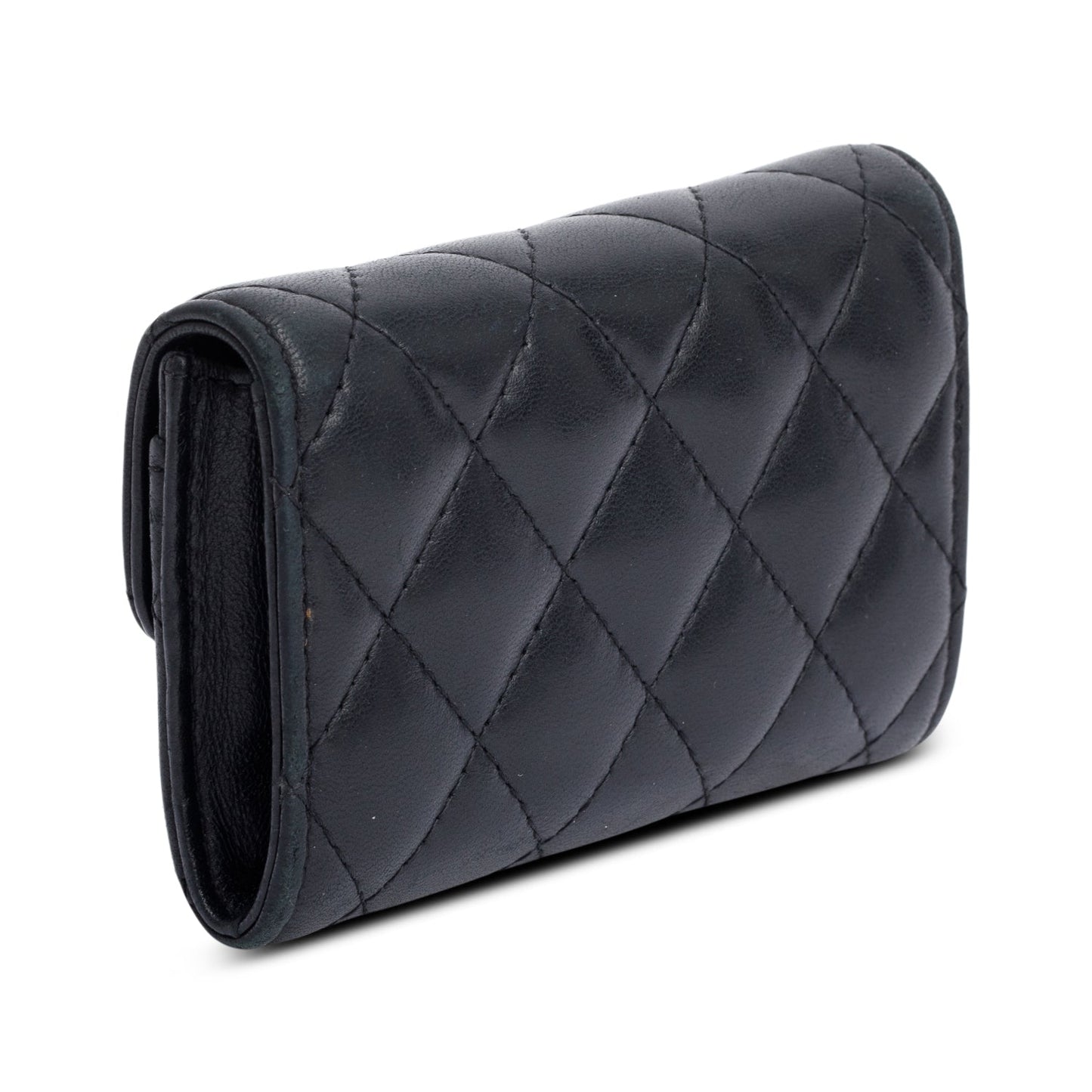 Chanel Black Quilted Lambskin Leather Classic Flap Card Holder