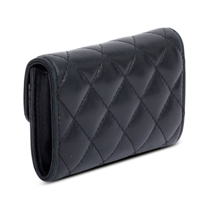Chanel Black Quilted Lambskin Leather Classic Flap Card Holder
