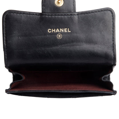 Chanel Black Quilted Lambskin Leather Classic Flap Card Holder