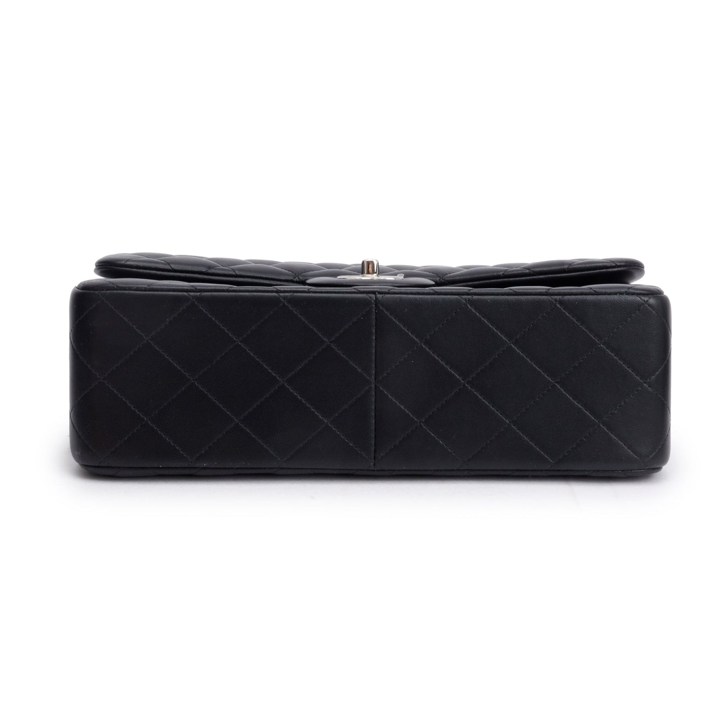 Chanel Black Quilted Lambskin Leather Classic Jumbo Double Flap Bag