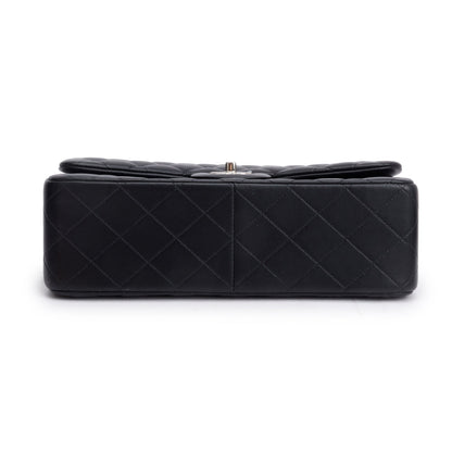 Chanel Black Quilted Lambskin Leather Classic Jumbo Double Flap Bag