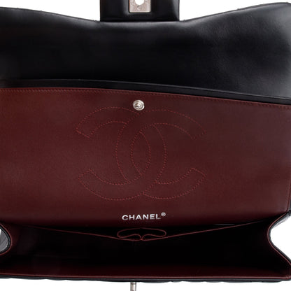 Chanel Black Quilted Lambskin Leather Classic Jumbo Double Flap Bag