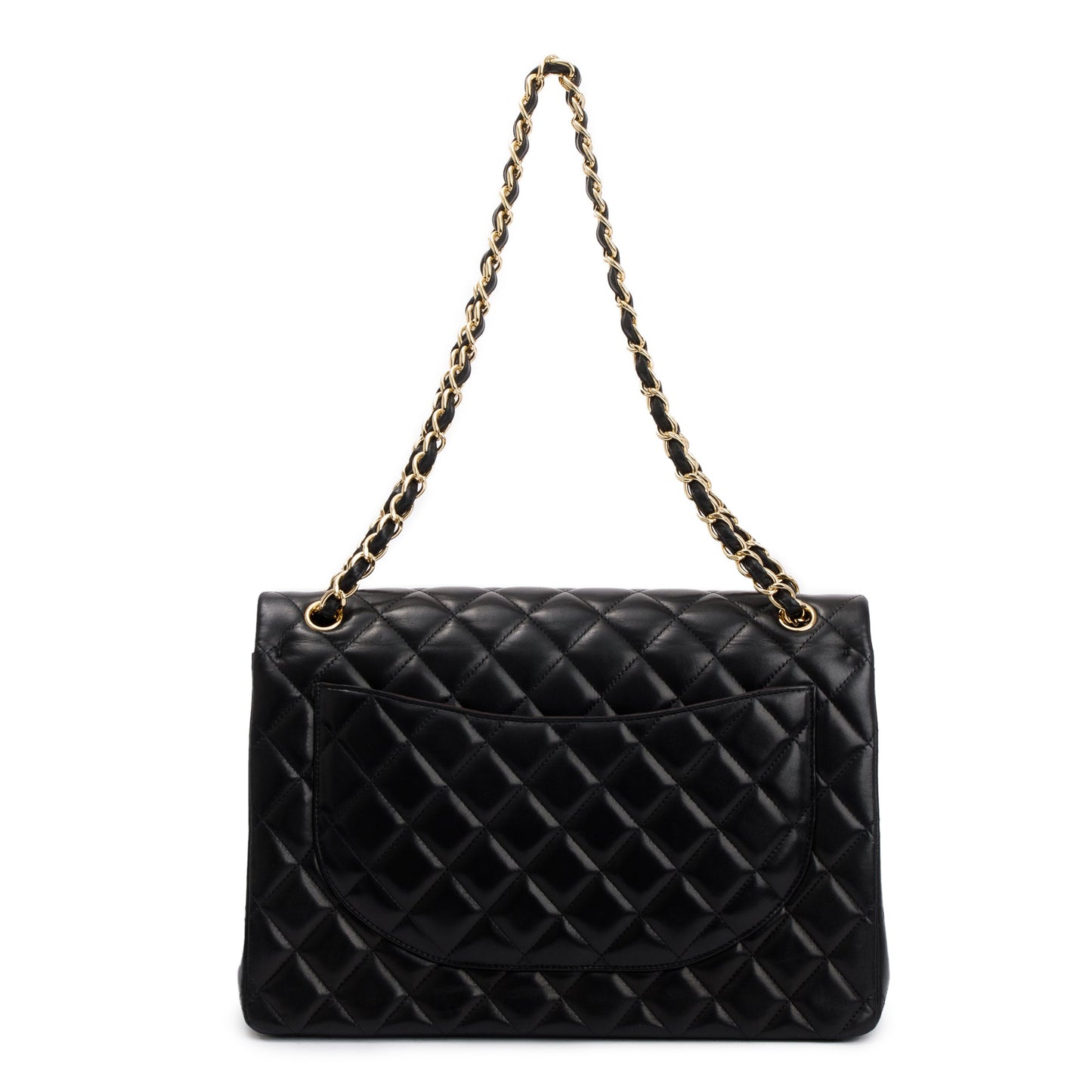 Chanel Black Quilted Lambskin Leather Classic Maxi Double Flap Bag