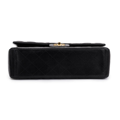 Chanel Black Quilted Lambskin Leather Classic Maxi Double Flap Bag