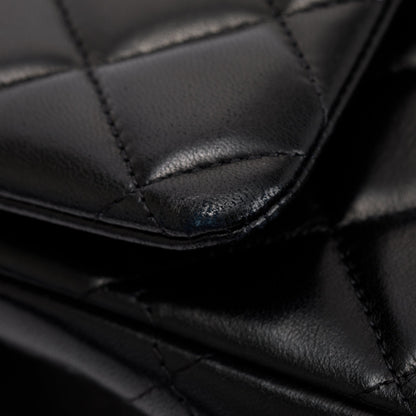 Chanel Black Quilted Lambskin Leather Classic Maxi Double Flap Bag