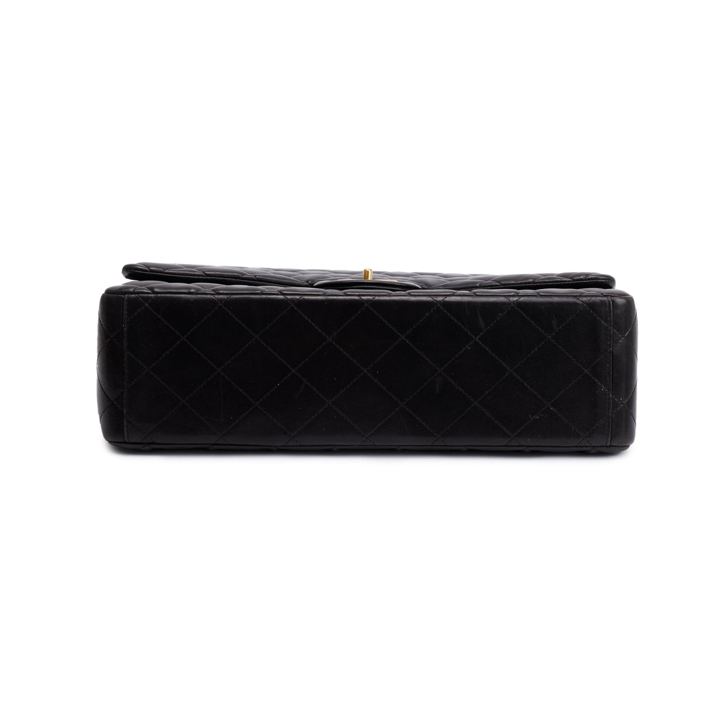 Chanel Black Quilted Lambskin Leather Classic Maxi Double Flap Bag
