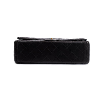 Chanel Black Quilted Lambskin Leather Classic Maxi Double Flap Bag