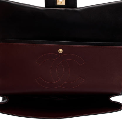 Chanel Black Quilted Lambskin Leather Classic Maxi Double Flap Bag