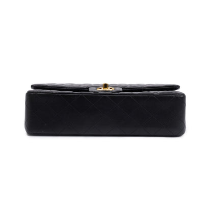 Chanel Black Quilted Lambskin Leather Classic Medium Double Flap Bag