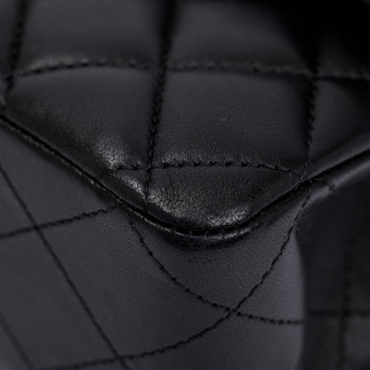 Chanel Black Quilted Lambskin Leather Classic Medium Double Flap Bag