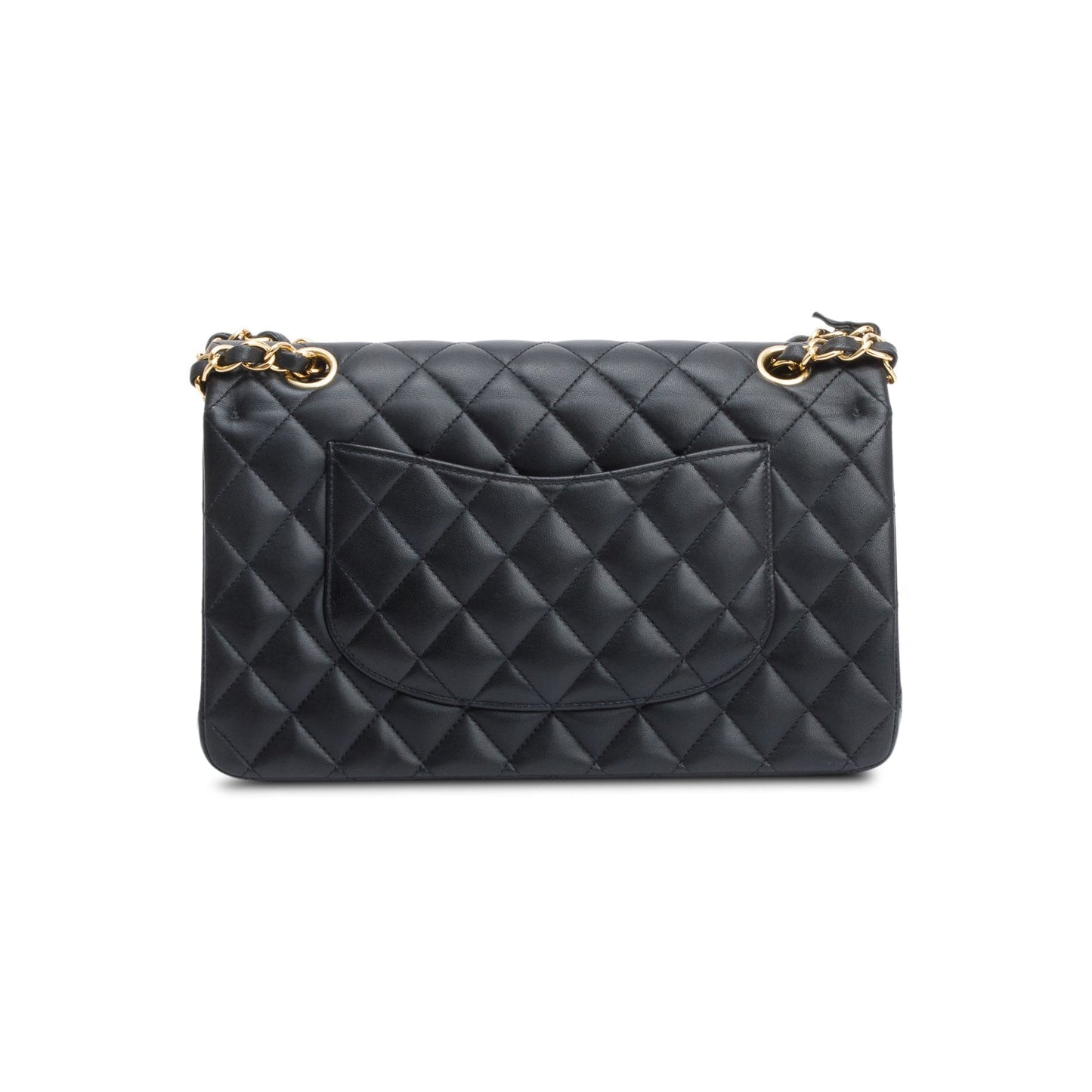 Chanel Black Quilted Lambskin Leather Classic Medium Double Flap Bag