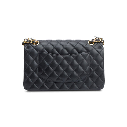 Chanel Black Quilted Lambskin Leather Classic Medium Double Flap Bag