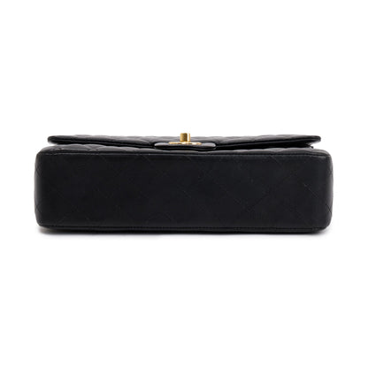 Chanel Black Quilted Lambskin Leather Classic Medium Double Flap Bag