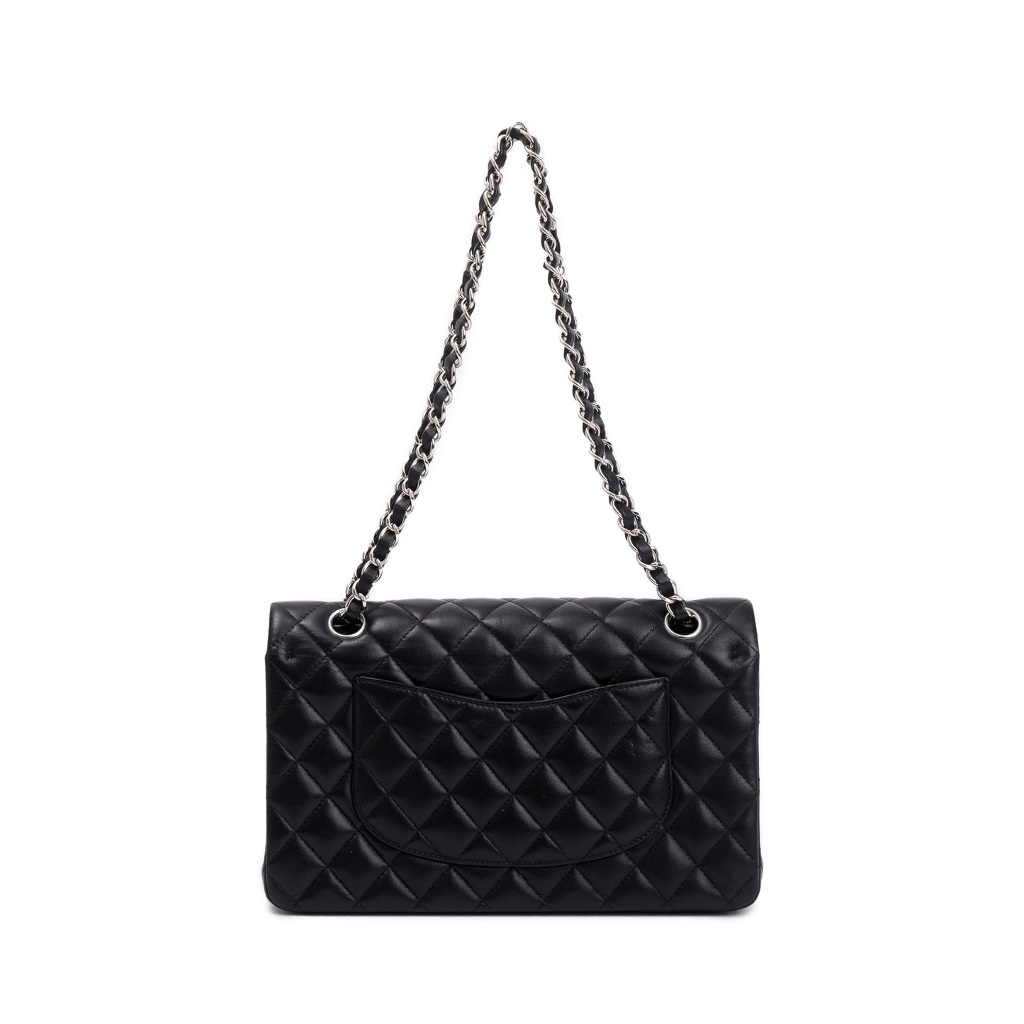 Chanel Black Quilted Lambskin Leather Classic Medium Double Flap Bag
