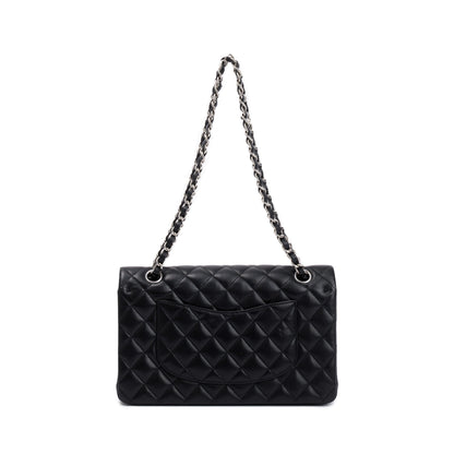 Chanel Black Quilted Lambskin Leather Classic Medium Double Flap Bag