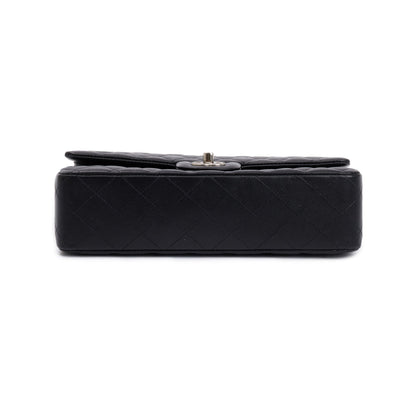 Chanel Black Quilted Lambskin Leather Classic Medium Double Flap Bag