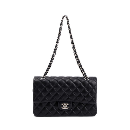 Chanel Black Quilted Lambskin Leather Classic Medium Double Flap Bag