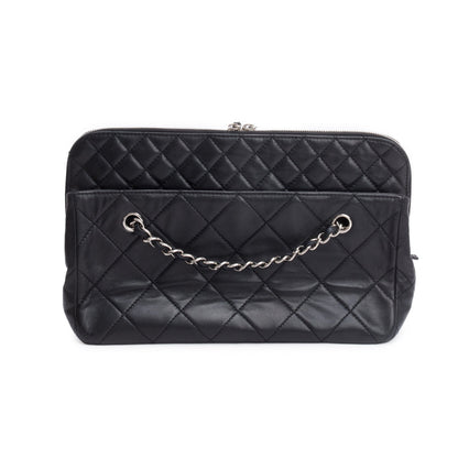 Chanel Black Quilted Lambskin Leather In The Business Camera Bag
