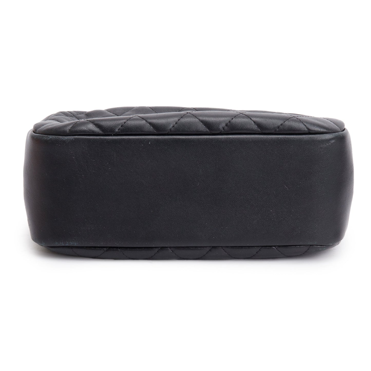 Chanel Black Quilted Lambskin Leather Large Classic Pouch