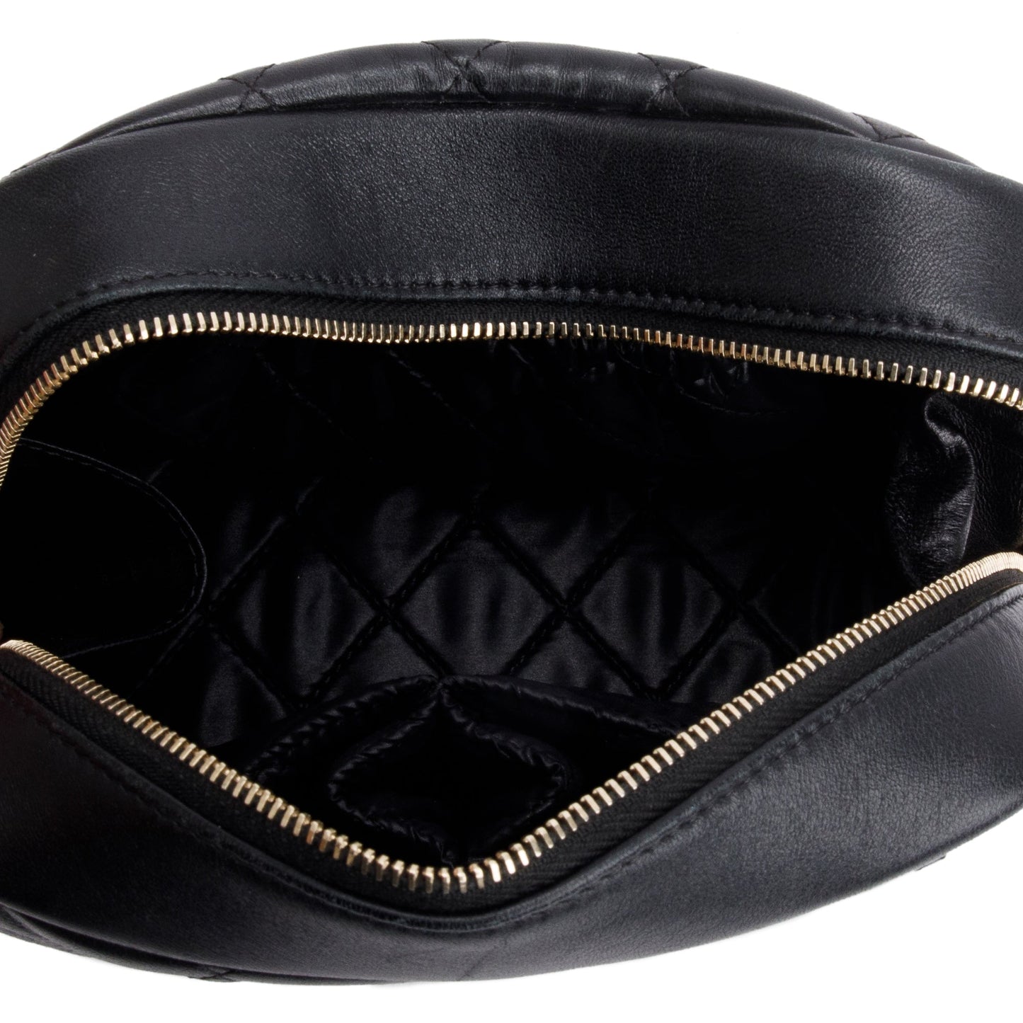Chanel Black Quilted Lambskin Leather Large Classic Pouch
