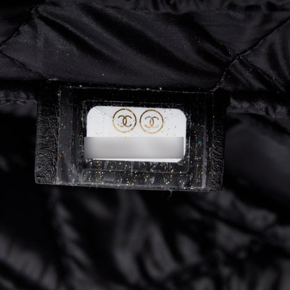 Chanel Black Quilted Lambskin Leather Large Classic Pouch