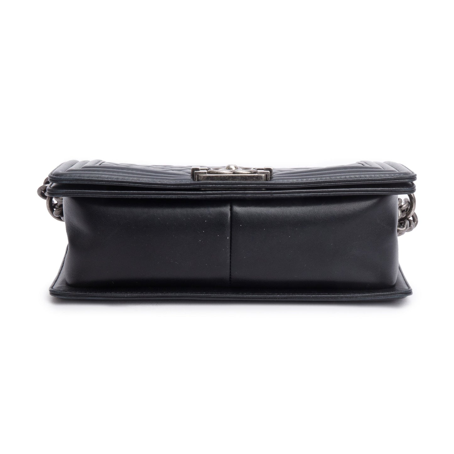 Chanel Black Quilted Lambskin Leather Medium Boy Bag