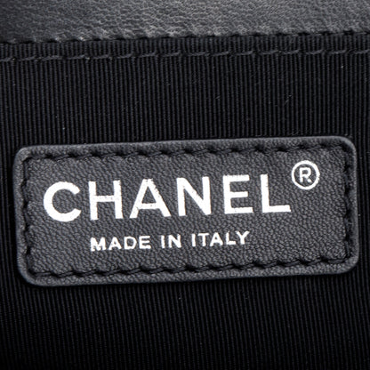 Chanel Black Quilted Lambskin Leather Medium Boy Bag