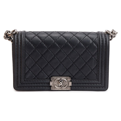 Chanel Black Quilted Lambskin Leather Medium Stitch It Boy Bag