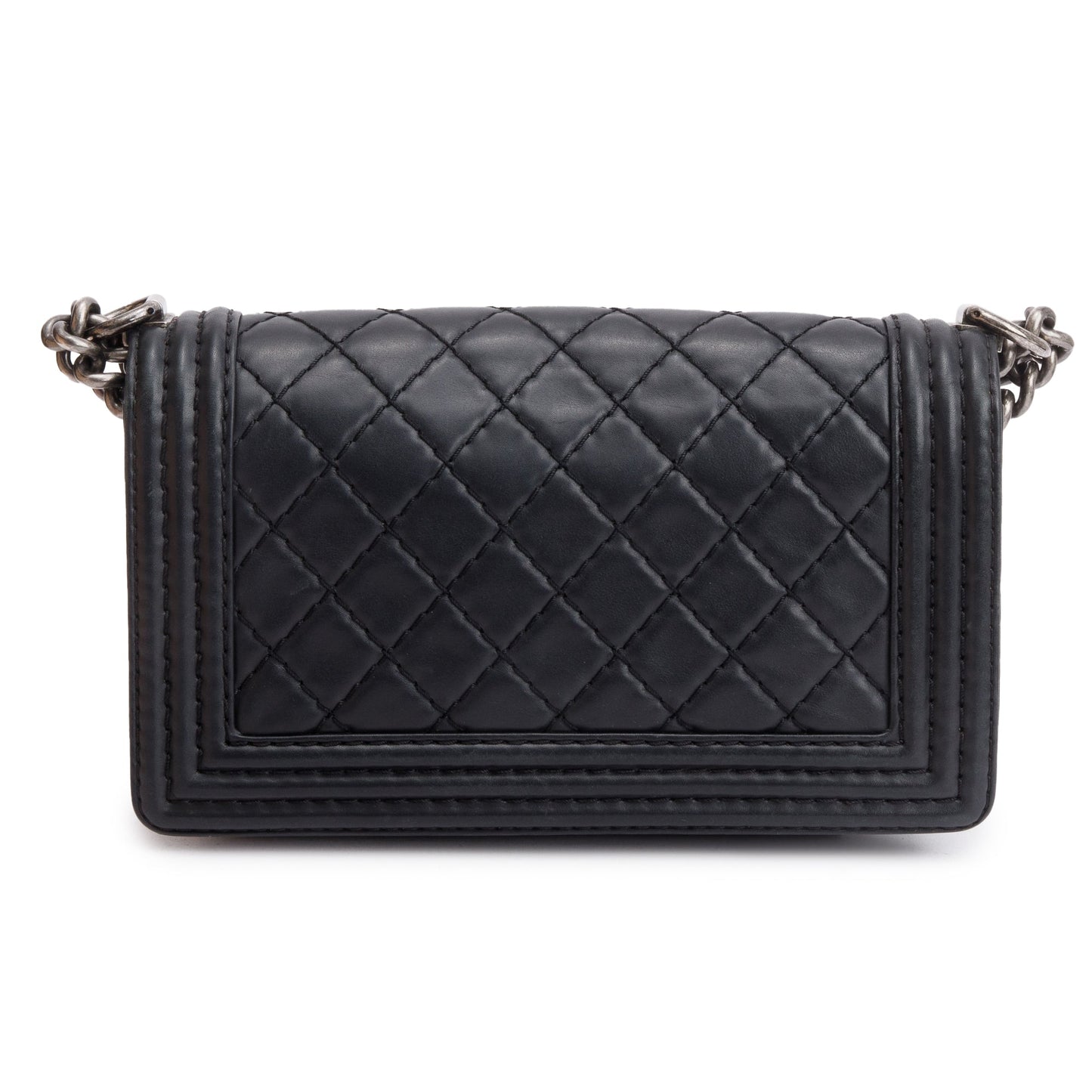 Chanel Black Quilted Lambskin Leather Medium Stitch It Boy Bag