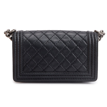 Chanel Black Quilted Lambskin Leather Medium Stitch It Boy Bag